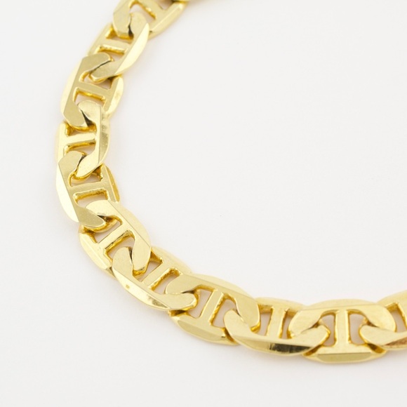 Estate Mariner Link Chain Bracelet Gold Plated Large Men’s Size 8.25” - Picture 3 of 7